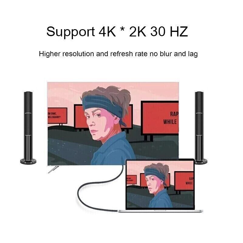 USB-C auf HDMI Kabel 4K HD TV Adapter für Samsung Mac Macbook 1.8M