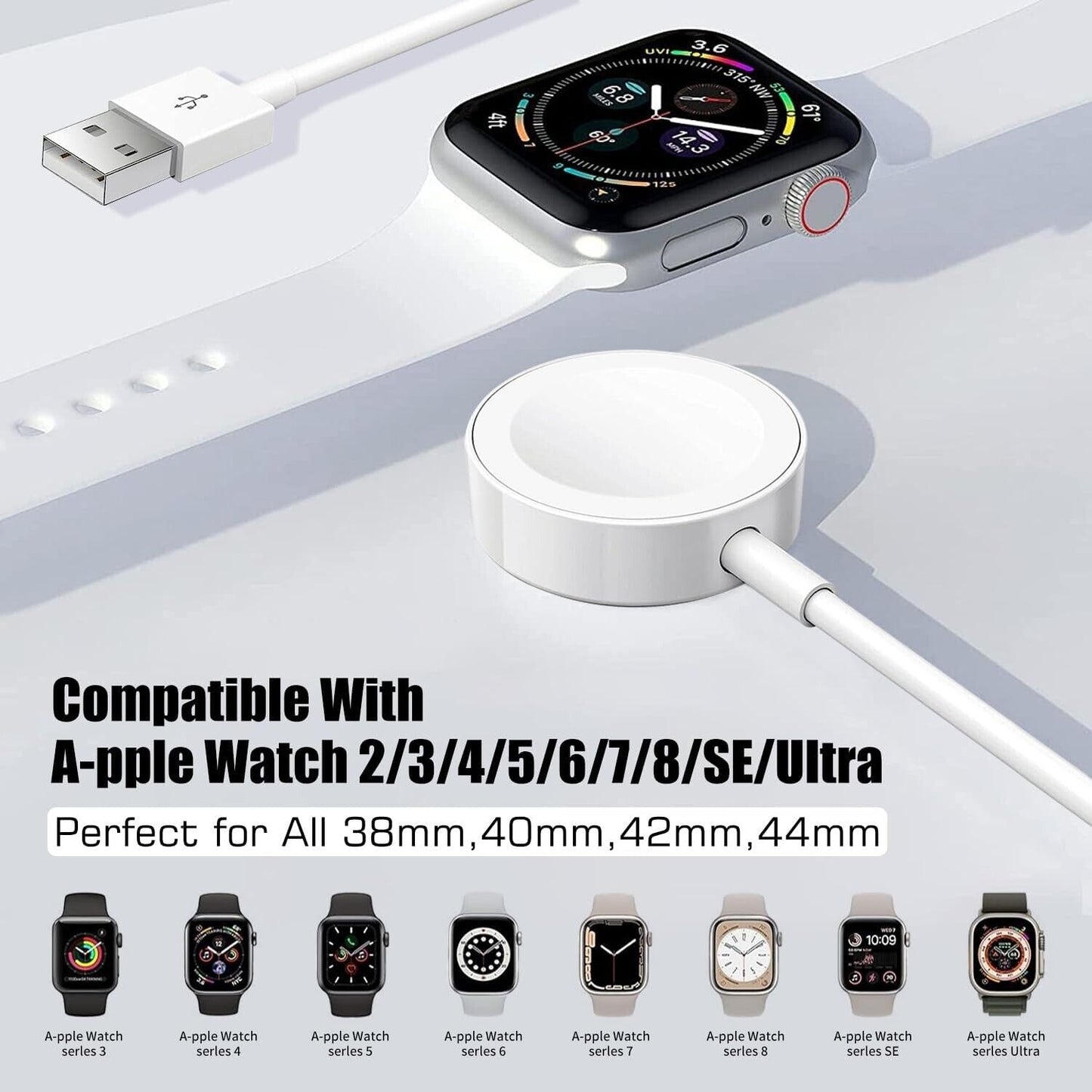 Apple Watch Magnetisches Ladekabel Charger Ladegerät Series 1 2 3 4 5 6 7 8 SE