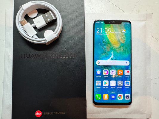 Huawei Mate 20 Pro 128GB Schwarz Glasbruch mit Zubehör
