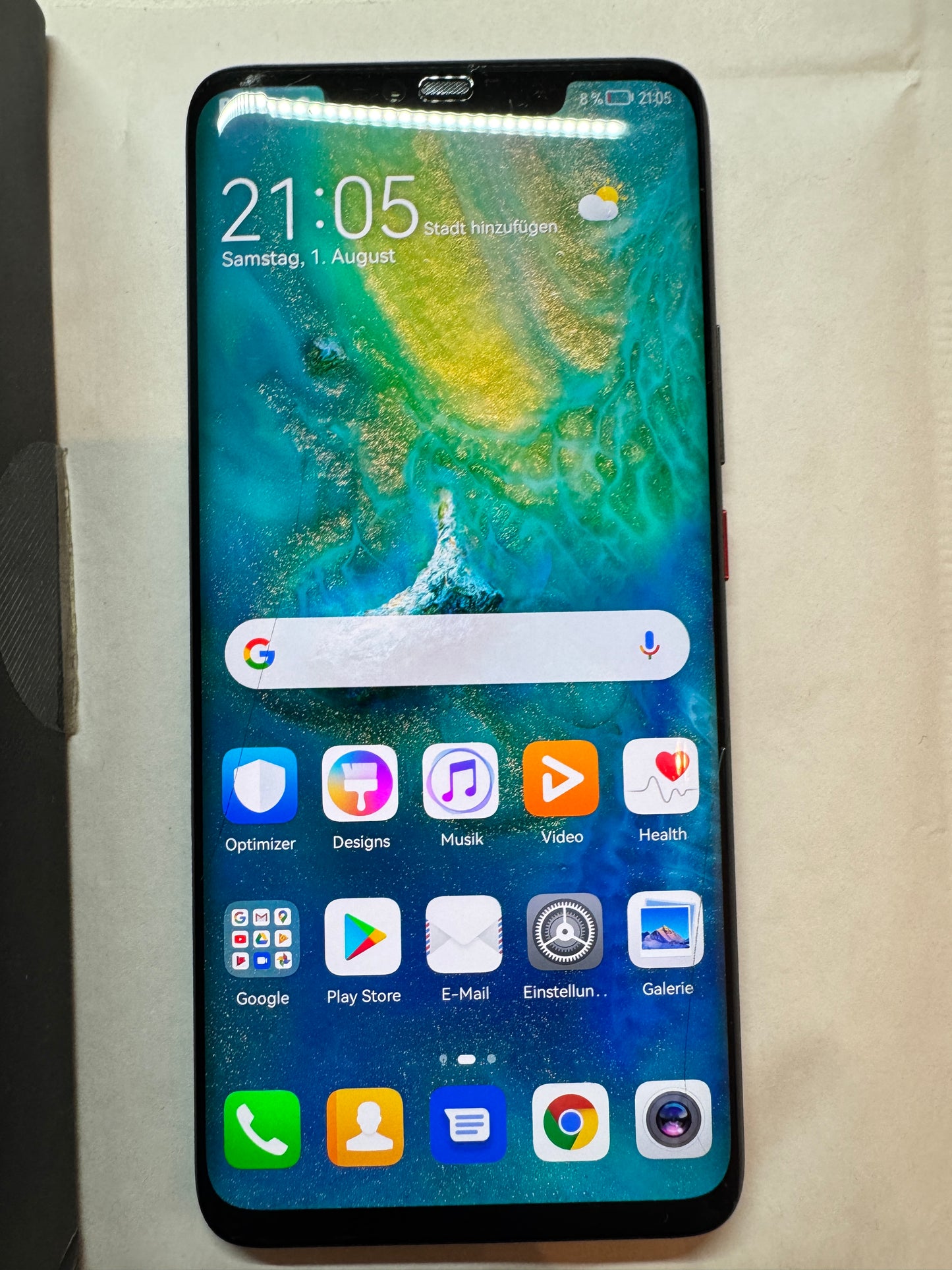Huawei Mate 20 Pro 128GB Schwarz Glasbruch mit Zubehör