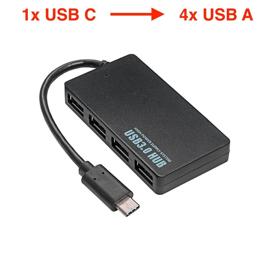 USB C 3.0 Verteiler 4 Port SUPER FAST Daten HUB Adapter für Notebook Laptop PC